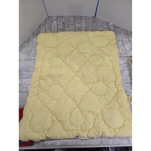 Vintage Quiltex Downlon Toddler Yellow Quilt Zippered Sleeping Bag Lace Type Emb